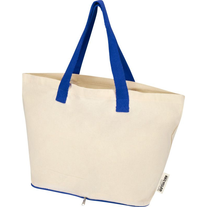 Sac shopping pliable 12 L en coton recyclé GRS - 140 g/m2