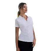 Polo stretch à col en V - Femme