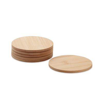 Lot de 6 sous-verres ronds en bambou