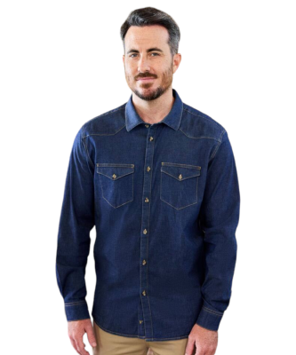 Chemise stretch en Denim Homme 180g