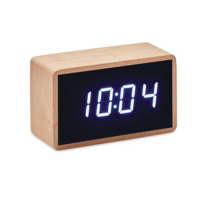 Réveil LED - boîtier en bambou