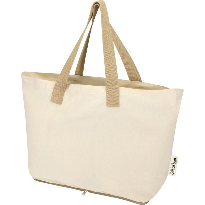 Sac shopping pliable 12 L en coton recyclé GRS - 140 g/m2