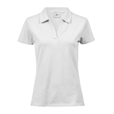 Polo stretch à col en V - Femme