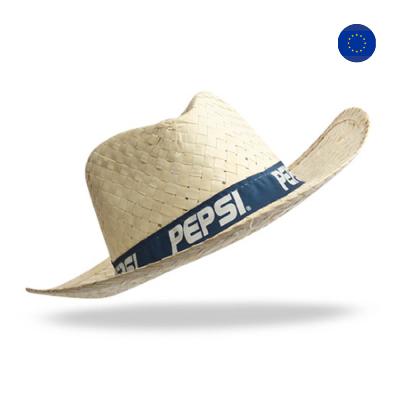 Chapeau en paille blanche avec biais paille