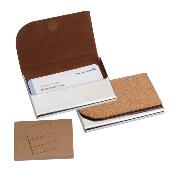 Etui porte-cartes de visite en métal et liège