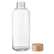 Bouteille en verre avec bouchon en bambou