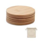 Lot de 6 sous-verres ronds en bambou