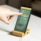 Support pour appareils mobiles en bambou