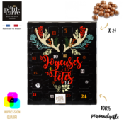 Calendrier personnalisé grand format avec billes de chocolat