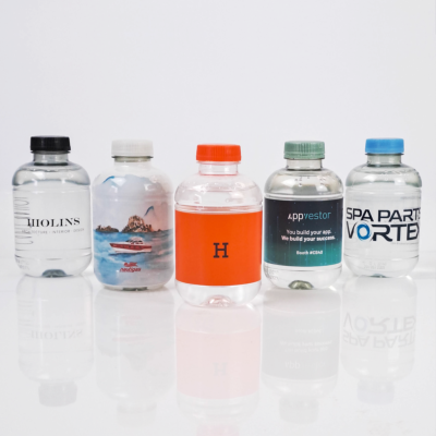 Bouteille d'eau personnalisée en PET recyclé 25 ou 50 cl