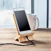 Support de chargeur sans fil à double bobine en Bambou