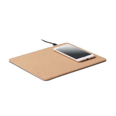 Tapis de souris en liège avec chargeur sans fil