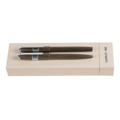 Parure Block Brushed Gun (stylo bille & stylo plume)