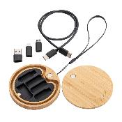 Câble de charge 6 en 1 avec étui en bambou
