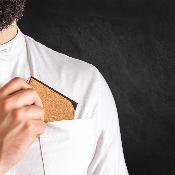 Etui porte-cartes de visite en métal et liège