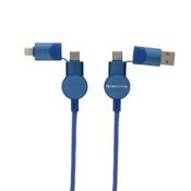 Câble USB 6 en 1 à charge 45 W en plastique recyclé -120 cm