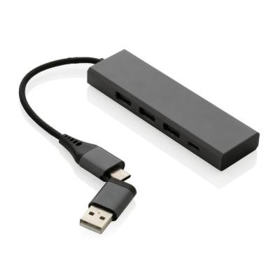 Hub en aluminium recyclé à 3 ports USB