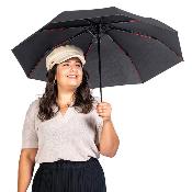 Parapluie de poche noir en toile recyclée