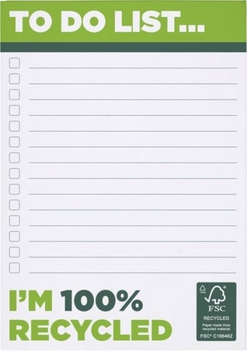 Bloc-notes personnalisable A6 papier recyclé - 25/50/100 feuilles Desk-Mate®