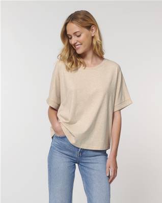 T-shirt à manches retroussées - Femme