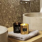 Bougie parfumée avec support en aluminium