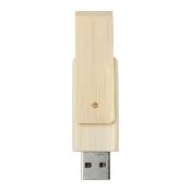 Clé USB rotative en bambou - 16 Go