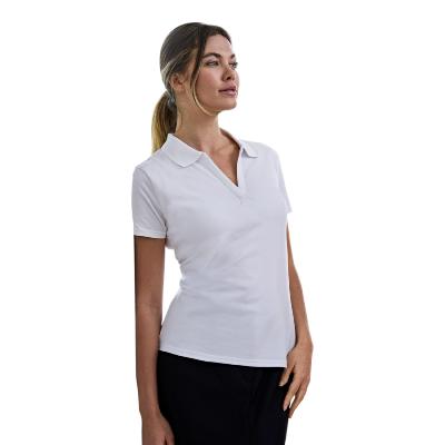 Polo stretch à col en V - Femme