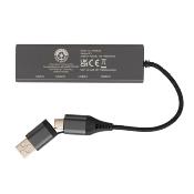 Hub en aluminium recyclé à 3 ports USB