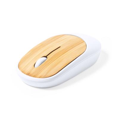 Souris optique sans fil avec surface en bambou