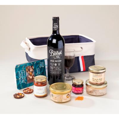 Panière Tricolore avec des produits francais
