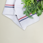 Torchon avec bandes tricolores - 100% coton