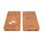 Batterie de secours/Powerbank en bois avec logo lumineux