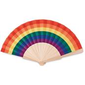 Eventail arc-en-ciel en bois