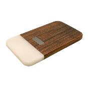 Planche à découper en acacia et marbre blanc