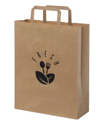 Sac en papier kraft avec poignées plates - 80g