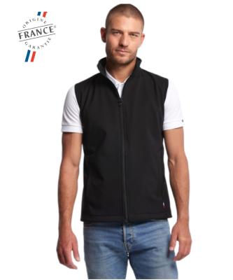Bodywarmer softshell en polyester recyclé - Homme - Made in France