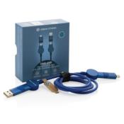 Câble USB 6 en 1 à charge 45 W en plastique recyclé -120 cm