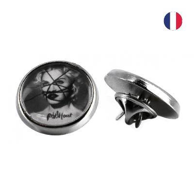 Pin's rond avec attache papillon - 20 mm