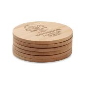 Lot de 6 sous-verres ronds en bambou