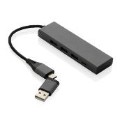 Hub en aluminium recyclé à 3 ports USB