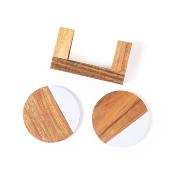 Ensemble de sous-verres en bois et marbre