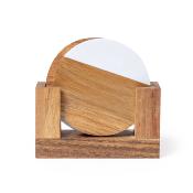 Ensemble de sous-verres en bois et marbre