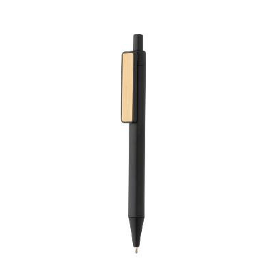 Stylo en ABS recyclé avec clip en bambou
