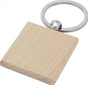 Porte-clés carré en bois de hêtre