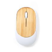 Souris optique sans fil avec surface en bambou
