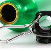 Gourde en aluminium et mousqueton - 400 ml