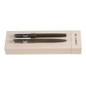 Parure Block Brushed Gun (stylo bille & stylo plume)