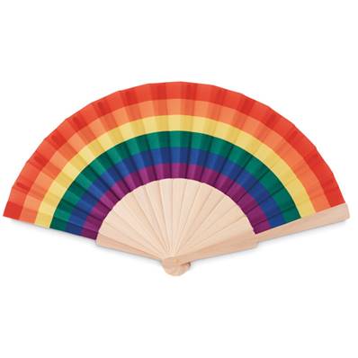 Eventail arc-en-ciel en bois