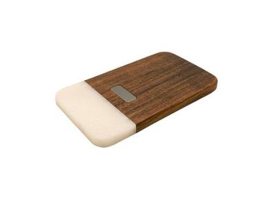 Planche à découper en acacia et marbre blanc