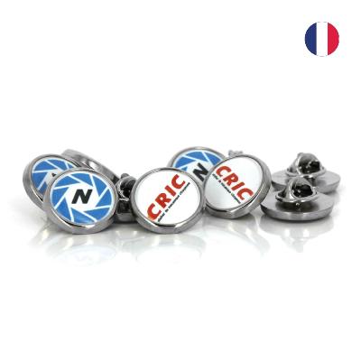 Pin's rond avec attache papillon - 20 mm